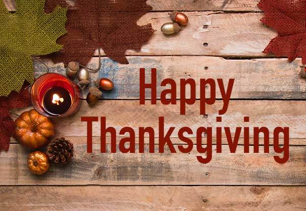 Happy Thanksgiving Leaves and Pumpkins