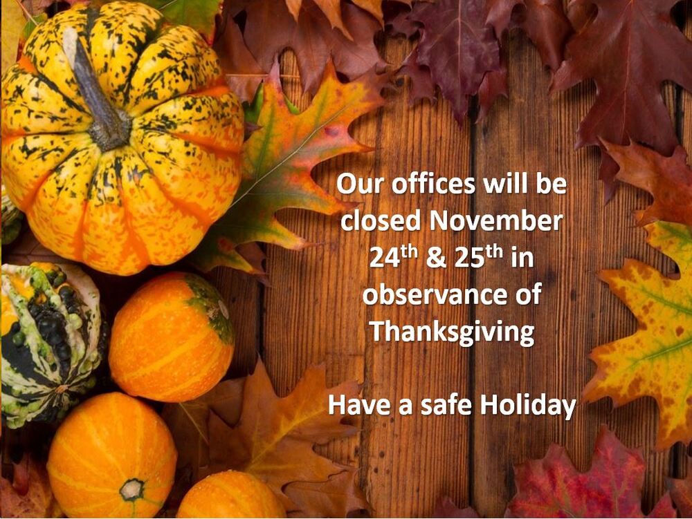Thanksgiving 2022 Office closing