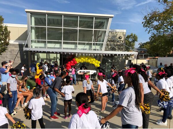 Cheerleaders celebrating the beginning of the Soapbox Derby