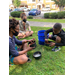 children playing with soil