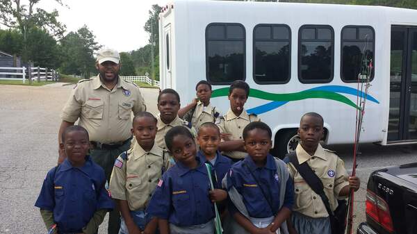 group of boy scouts standing together