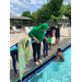 children playing in a pool