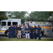 group of police officers and firefighters 