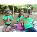 three girls sitting together