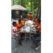 group of children eating at a table