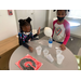 Two girls at a table doing a science experiment