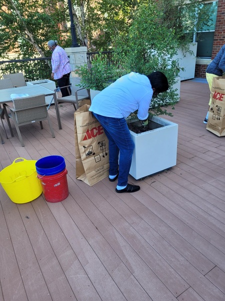 Seniors Gardening on Patio